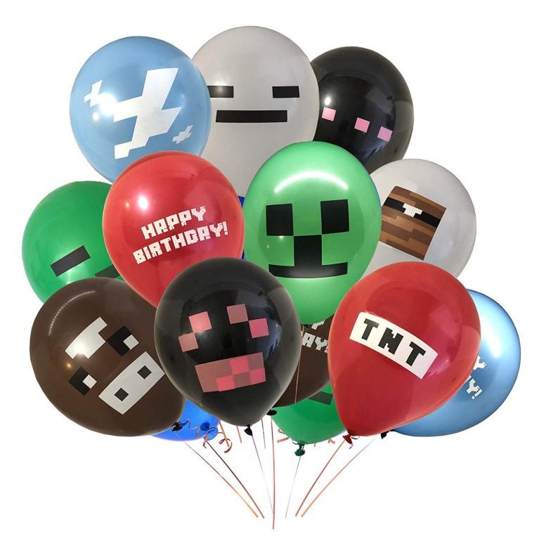 Minecraft Ballon Pixel Wars Birthday Party Decoration 24pcs - Lusy Store