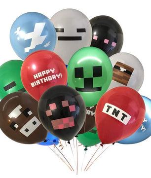 Minecraft Ballon Pixel Wars Birthday Party Decoration 24pcs - Lusy Store