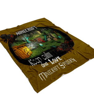 Minecraft Banket Funny Keep Calm And Love Minecraft Spider Brown Color - Lusy Store