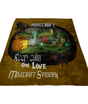 Minecraft Banket Funny Keep Calm And Love Minecraft Spider Brown Color - Lusy Store