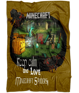 Minecraft Banket Funny Keep Calm And Love Minecraft Spider Brown Color - Lusy Store