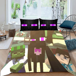 Minecraft Bed Sheets Enderman Twin Full Queen King Bed Set - Lusy Store