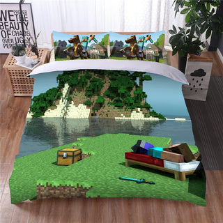Minecraft Bed Sheets Steve Minecraft Eat Sleep Mine Twin Full Queen King Bed Set - Lusy Store