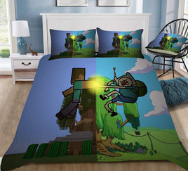 Minecraft Bed Sheets Steve Minecraft Planet Twin Full Queen King Bed Set