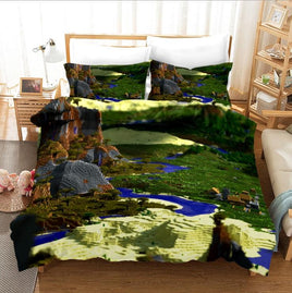 Minecraft Bedding Sets 3D Cotton Bedding Home Textile Quilt Cover A104 - Lusy Store