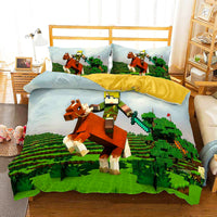 Minecraft Bedding Sets Boy Bedroom Colorful Lining Cloth D564 - Lusy Store