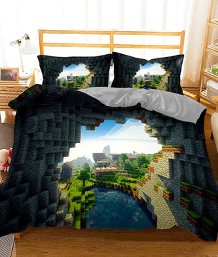 Minecraft Bedding Sets Boy Bedroom Colorful Lining Cloth D564 - Lusy Store