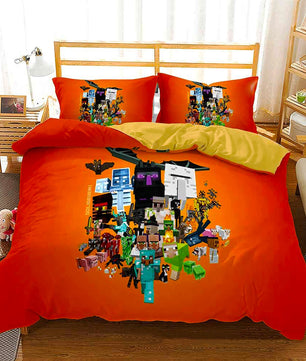 Minecraft Bedding Sets Boy Bedroom Colorful Lining Cloth D564 - Lusy Store