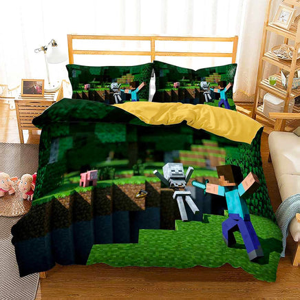 Minecraft Bedding Sets Boy Bedroom Colorful Lining Cloth D564 - Lusy Store