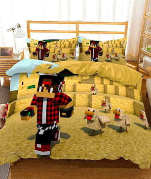 Minecraft Bedding Sets Boy Bedroom Colorful Lining Cloth D564 - Lusy Store