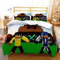 Minecraft Bedding Sets Boy Bedroom Colorful Lining Cloth D564 - Lusy Store