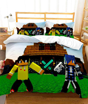 Minecraft Bedding Sets Boy Bedroom Colorful Lining Cloth D564 - Lusy Store