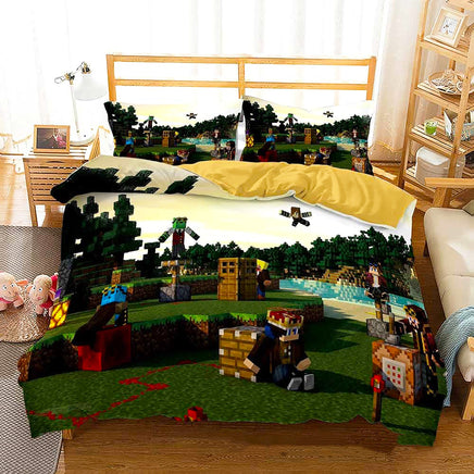 Minecraft Bedding Sets Boy Bedroom Colorful Lining Cloth D564 - Lusy Store