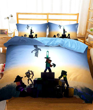 Minecraft Bedding Sets Boy Bedroom Colorful Lining Cloth D564 - Lusy Store