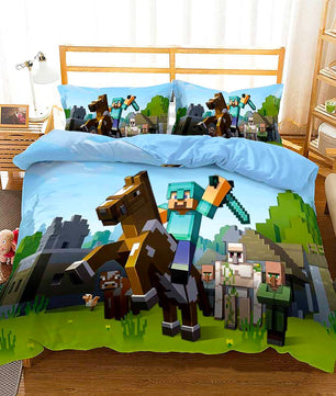 Minecraft Bedding Sets Boy Bedroom Colorful Lining Cloth D564 - Lusy Store