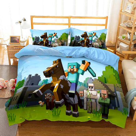Minecraft Bedding Sets Boy Bedroom Colorful Lining Cloth D564 - Lusy Store