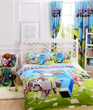 Minecraft bedding sets microfiber blue kids bedding sets twin size - full size - queen size - Lusy Store