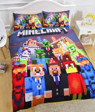 Minecraft bedding sets microfiber blue kids bedding sets twin size - full size - queen size - Lusy Store