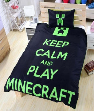 Minecraft bedding sets microfiber blue kids bedding sets twin size - full size - queen size - Lusy Store