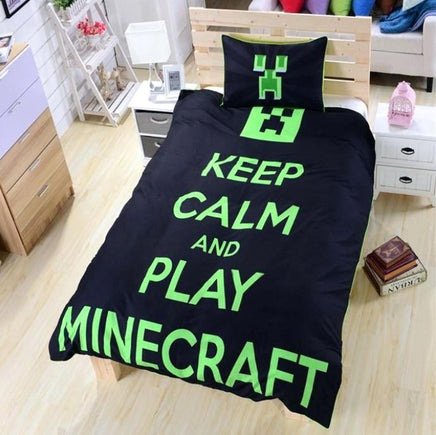 Minecraft bedding sets microfiber blue kids bedding sets twin size - full size - queen size - Lusy Store