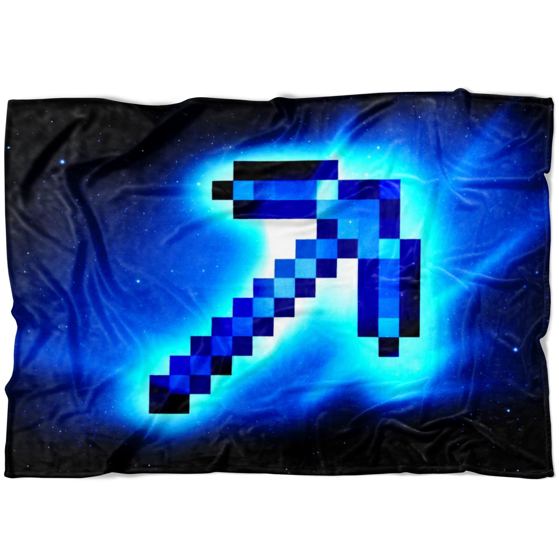 Minecraft Blanket Diamond Picaxe Blue Fleece Soft Blanket MC886 - Lusy Store