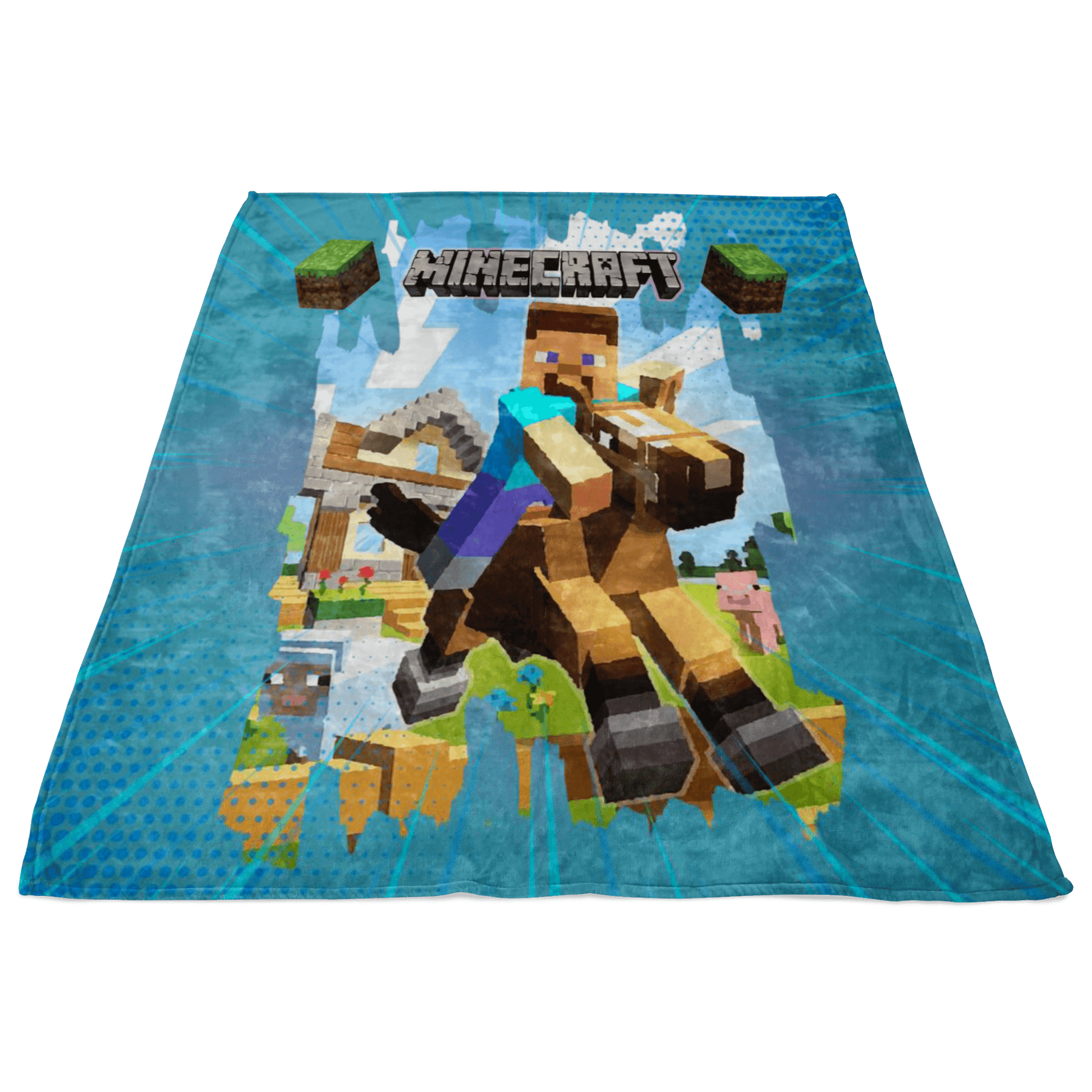 Minecraft Blanket Steven Ride a Horse - Lusy Store