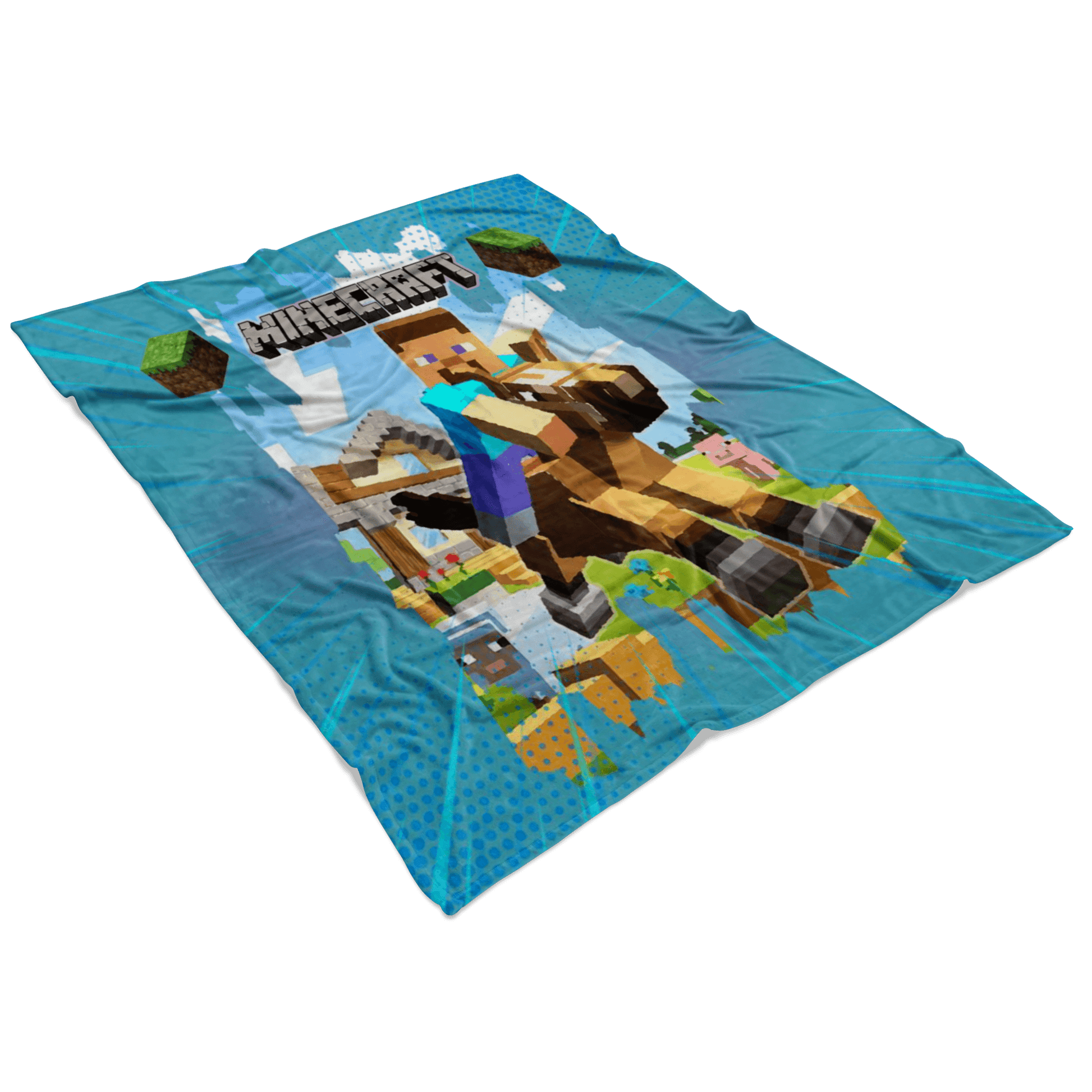 Minecraft Blanket Steven Ride a Horse - Lusy Store