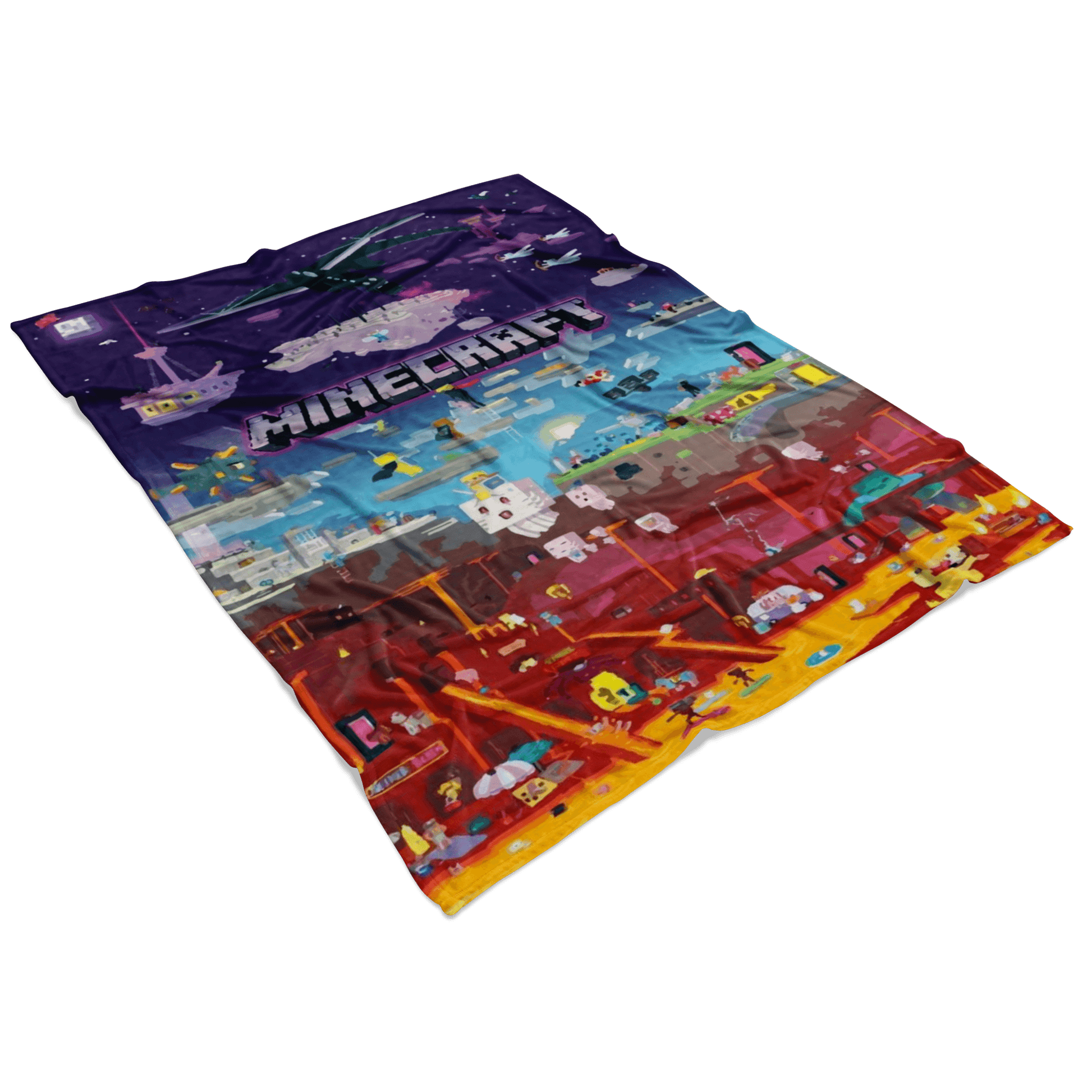 Minecraft blanket world funny microfiber fleece - Lusy Store