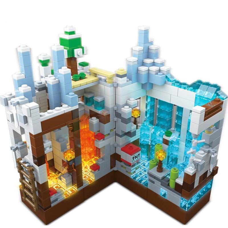 Minecraft Block Set Light Mine Creator Expert My World Hell Jungle with Figures Bricks Toys - Lusy Store