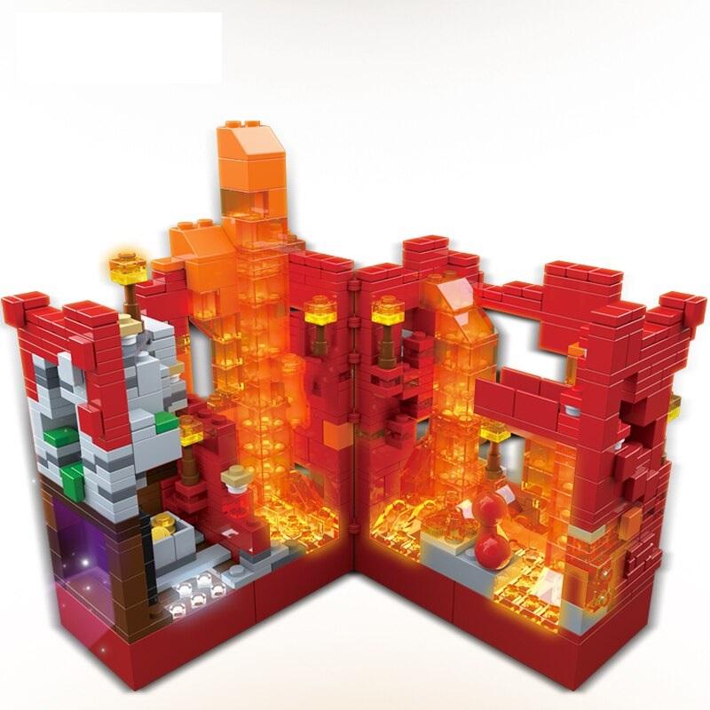 Minecraft Block Set Light Mine Creator Expert My World Hell Jungle with Figures Bricks Toys - Lusy Store
