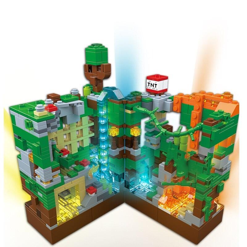 Minecraft Block Set Light Mine Creator Expert My World Hell Jungle with Figures Bricks Toys - Lusy Store