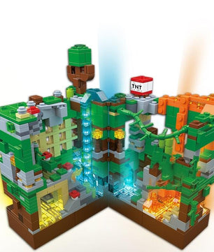 Minecraft Block Set Light Mine Creator Expert My World Hell Jungle with Figures Bricks Toys - Lusy Store