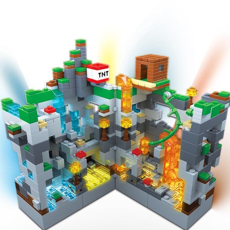 Minecraft Block Set Light Mine Creator Expert My World Hell Jungle with Figures Bricks Toys - Lusy Store