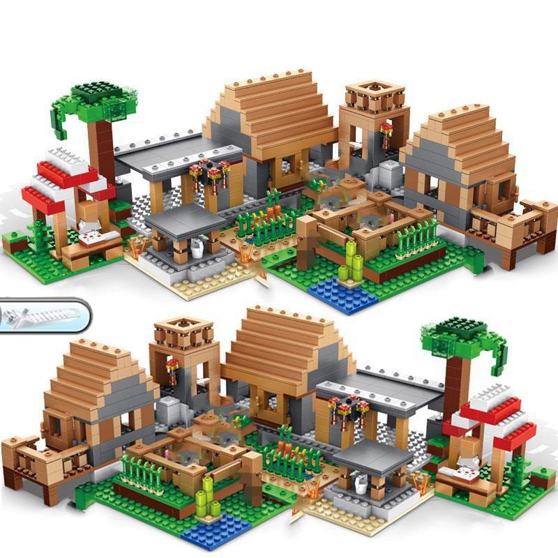 Minecraft Block Tree House The Mine Mountain Model My World Figures Building Blocks - Lusy Store