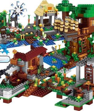 Minecraft Block Tree House The Mine Mountain Model My World Figures Building Blocks - Lusy Store