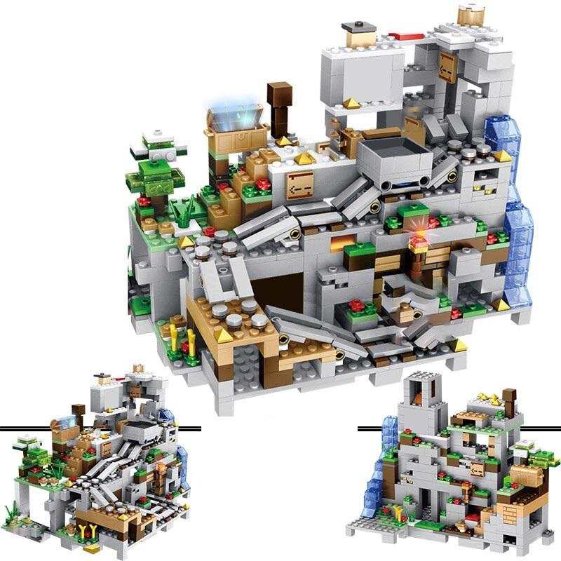 Minecraft Block Tree House The Mine Mountain Model My World Figures Building Blocks - Lusy Store