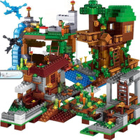 Minecraft Block Tree House The Mine Mountain Model My World Figures Building Blocks 18 Doll