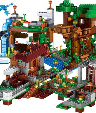 Minecraft Block Tree House The Mine Mountain Model My World Figures Building Blocks - Lusy Store
