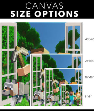 Minecraft Canvas Wrap 3D Four Size Wall Decor Wall Art Funny - Lusy Store