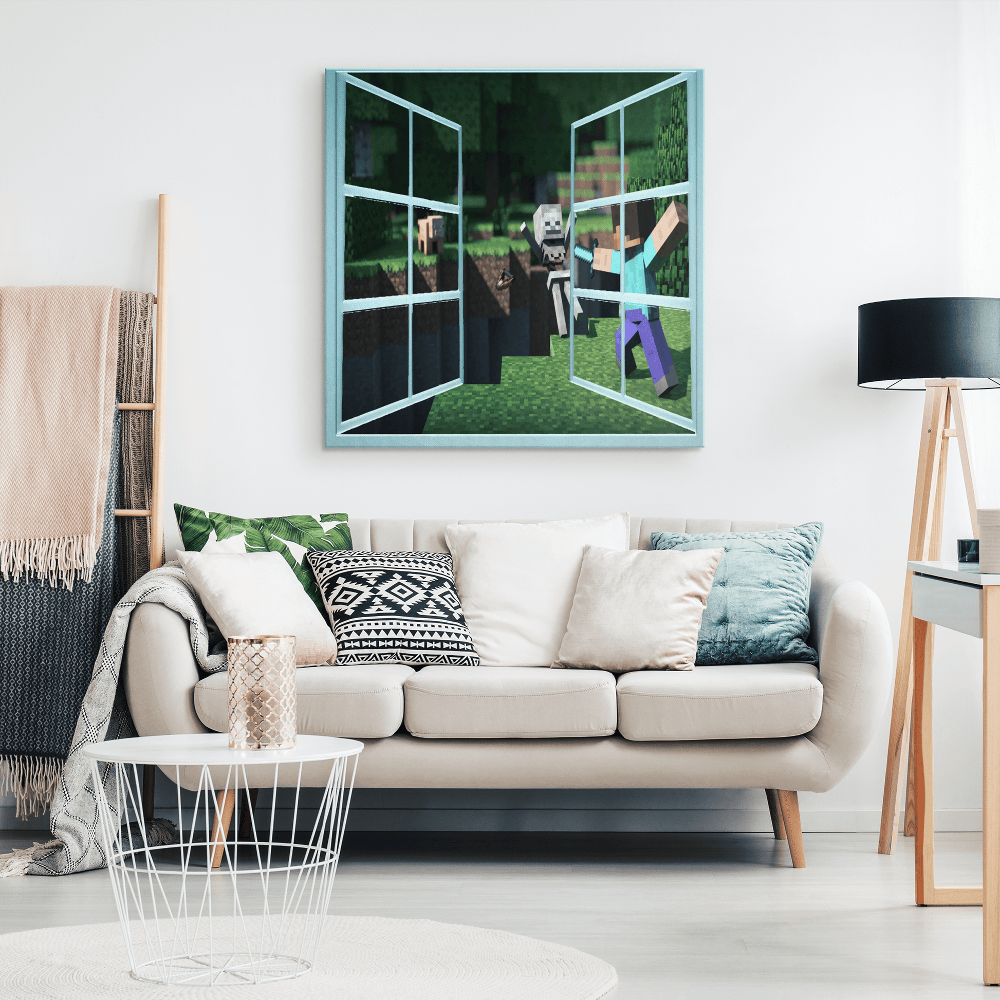 Minecraft Canvas Wrap Four Size Wall Decor Art Pictures For Living Room Bedroom - Lusy Store