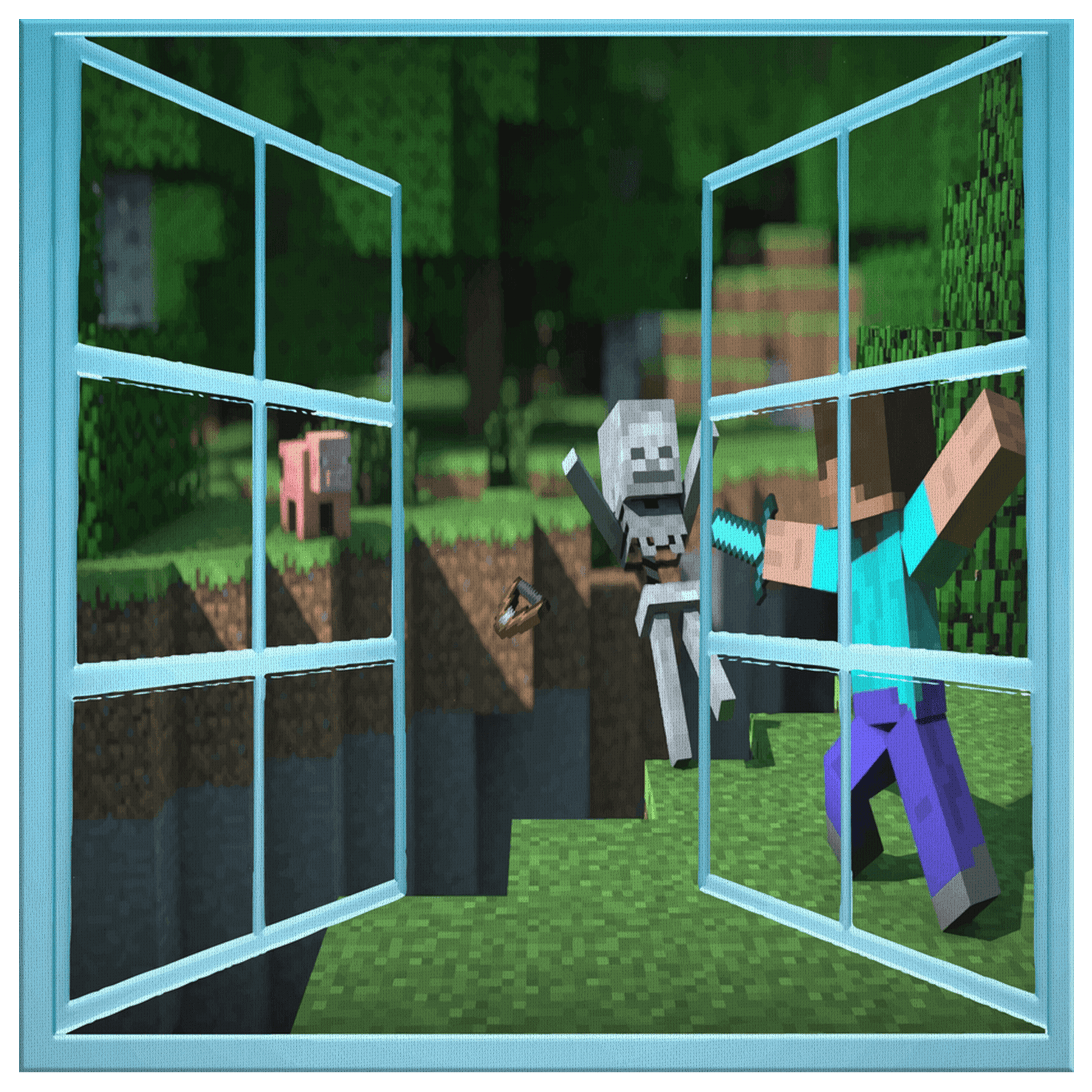 Minecraft Canvas Wrap Four Size Wall Decor Art Pictures For Living Room Bedroom - Lusy Store