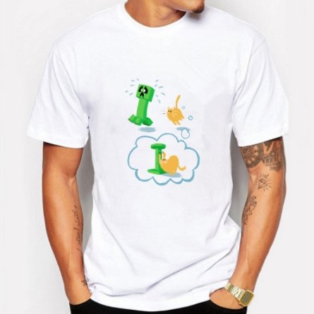 Minecraft Creeper Cats T Shirt Men - Lusy Store
