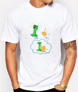 Minecraft Creeper Cats T Shirt Men - Lusy Store