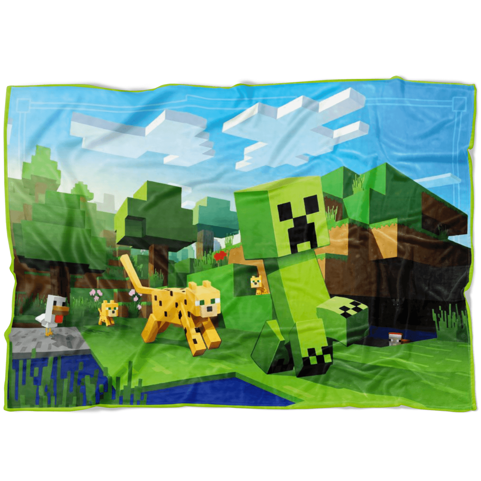 Minecraft Creeper Fleece Blanket  3D Lightweight  Supremely Soft & Cozy Fleece Lightweight Casual - Lusy Store