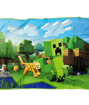 Minecraft Creeper Fleece Blanket  3D Lightweight  Supremely Soft & Cozy Fleece Lightweight Casual - Lusy Store