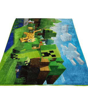 Minecraft Creeper Fleece Blanket  3D Lightweight  Supremely Soft & Cozy Fleece Lightweight Casual - Lusy Store