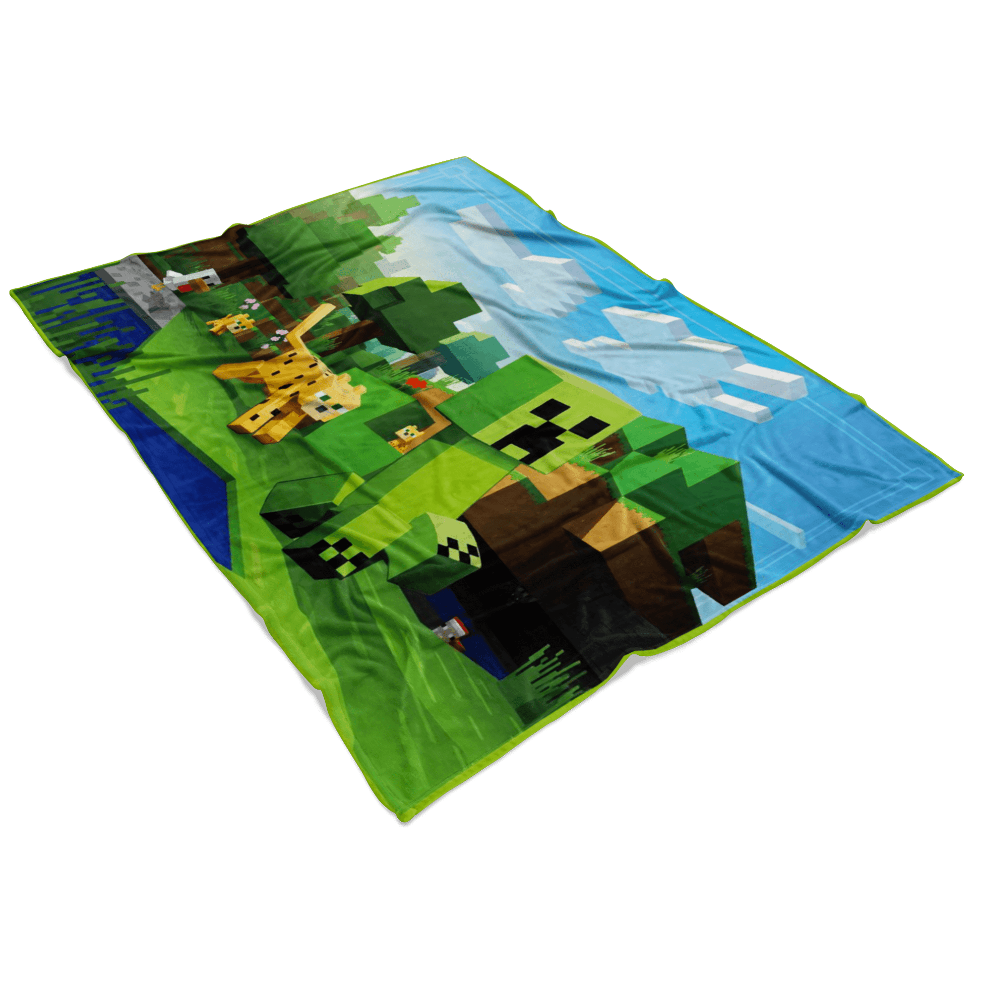 Minecraft Creeper Fleece Blanket  3D Lightweight  Supremely Soft & Cozy Fleece Lightweight Casual - Lusy Store