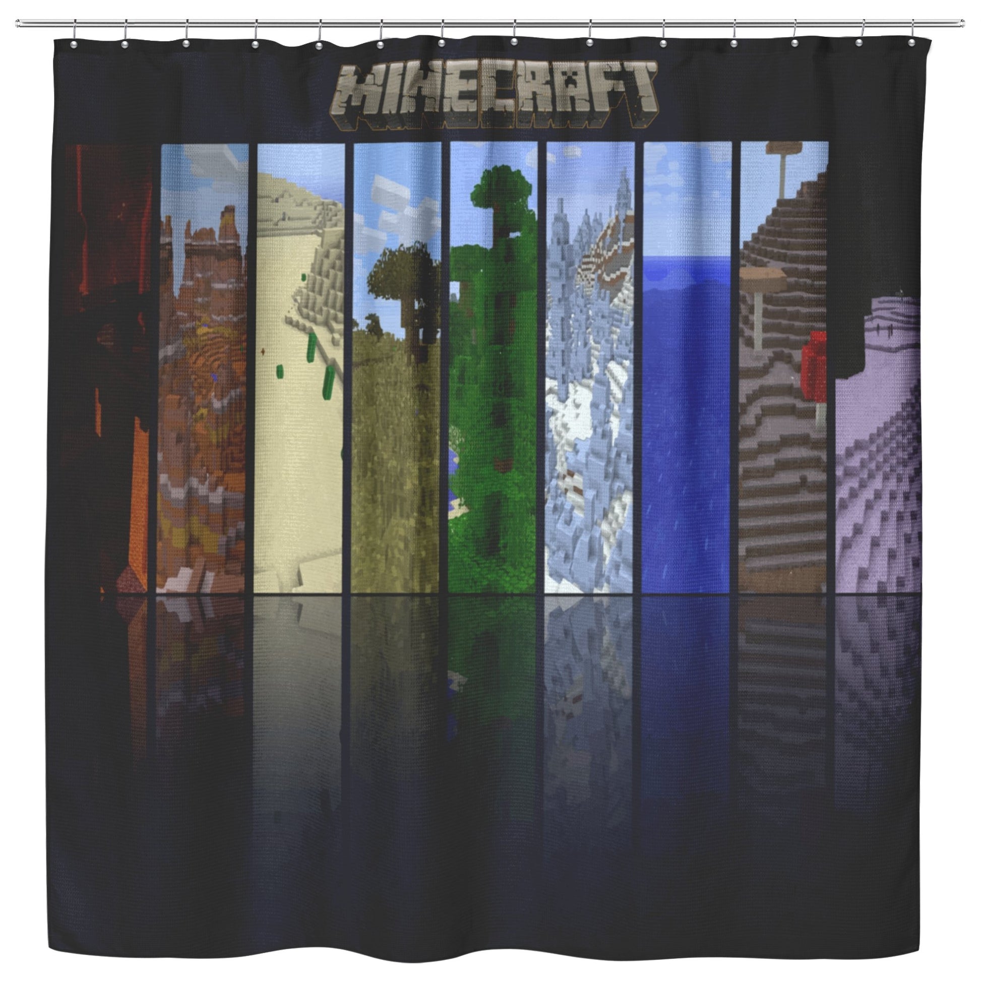 Minecraft Curtain Far Land Minecraft Shower Curtain For Bathroom Decor MC906 - Lusy Store