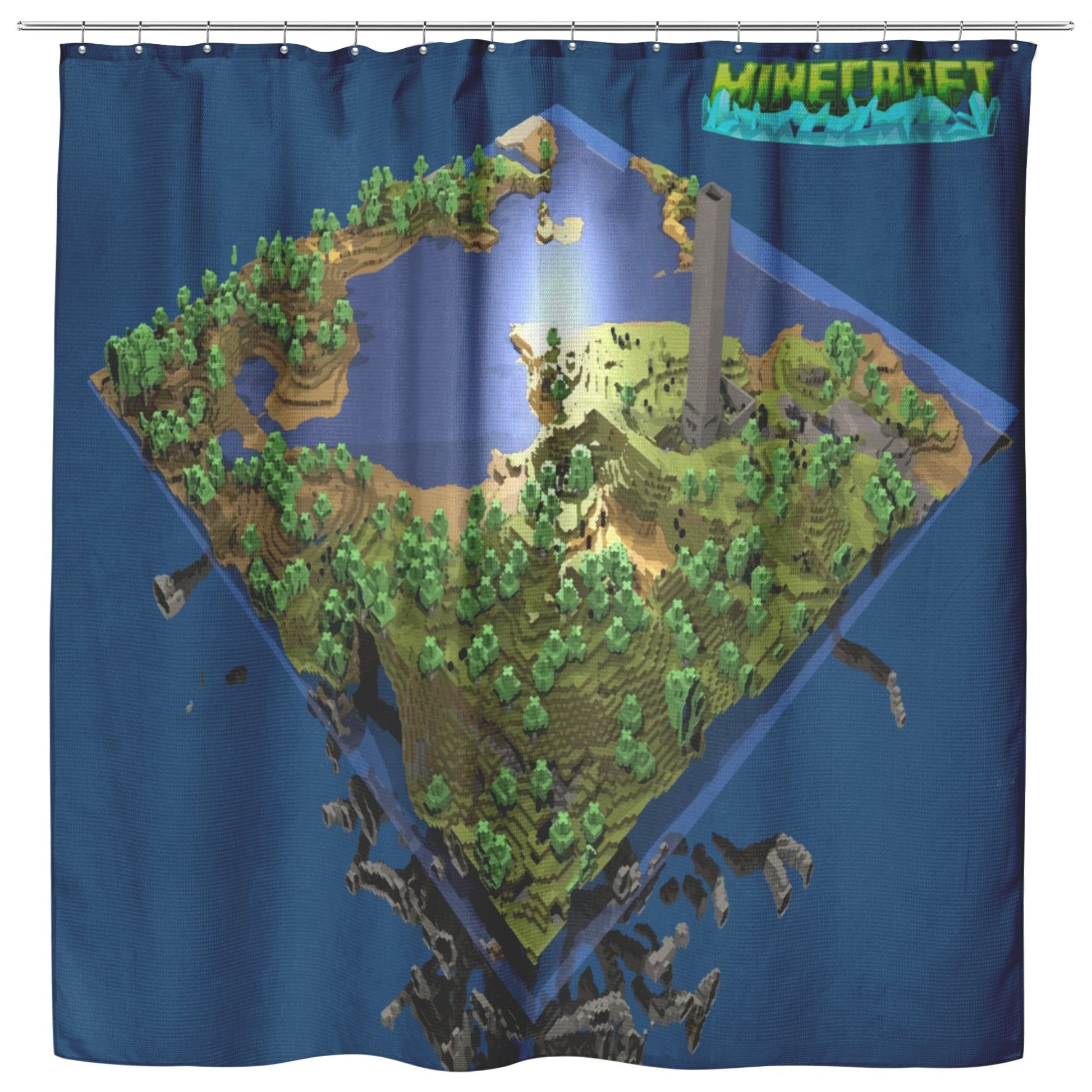 Minecraft Curtain Minecraft Adventure Maps Shower Curtain For Bathroom Decor MC894 - Lusy Store