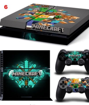 Minecraft Designer Game Vinyl Decal Skin Sticker for Xbox one and PS4 PRO Console + 2 Controllers Skins + LED Lightbar Sticker - Lusy Store